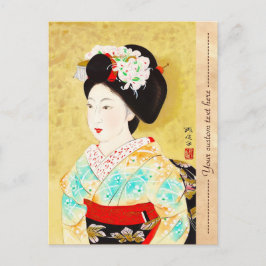 Cartão Postal Kajiwara Hisako A Quioto Maiko geisha belas artes