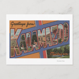 Cartão Postal Kalamazoo, Michigan - Grandes Cenas de Letra