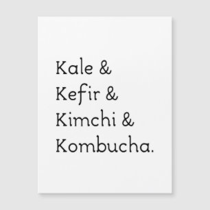 Cartão postal Kale Kefir Kimchi Kombucha