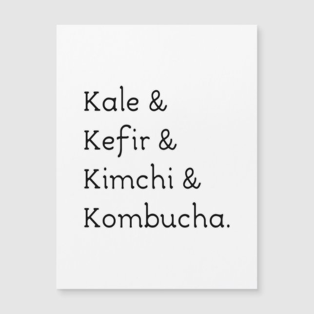 Cartão postal Kale Kefir Kimchi Kombucha (Frente)