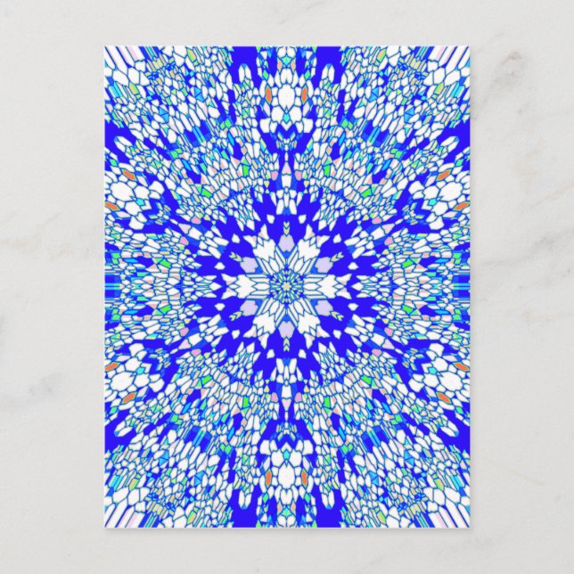 Cartão Postal Kaleidoscópio Azul (Frente)