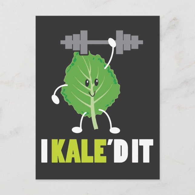 Cartão Postal Kaling It - Malhação Vegan Vegetarian Kale Gym (Frente)