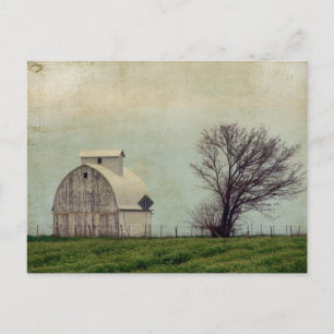 Cartão Postal Kalona Iowa Fields e Barn with Tree