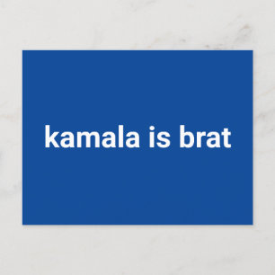 Cartão Postal kamala é uma tirpografia moderna engraçada, branca