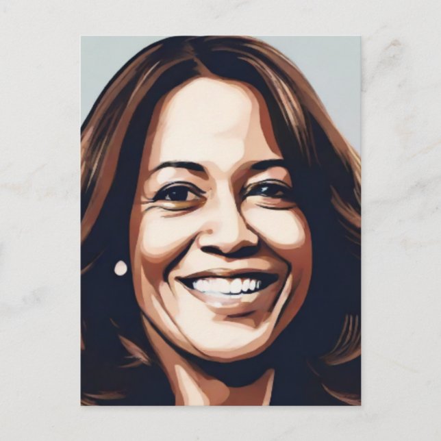 Cartão Postal Kamala Harris 2024 1rua índia Melanina Sista (Frente)