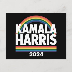 Cartão Postal Kamala Harris 2024 Arco-íris Orgulho Gay LGBT Elei