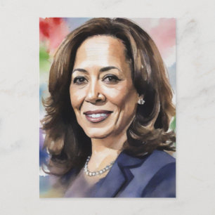 Cartão Postal Kamala Harris 2024 VP ao Presidente Black Women Si
