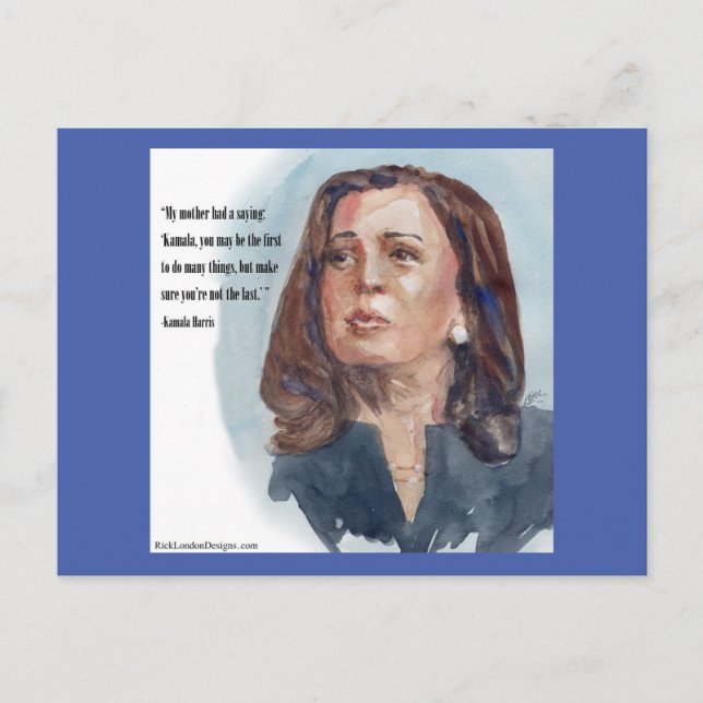 Cartão Postal Kamala Harris & Citação (Frente)
