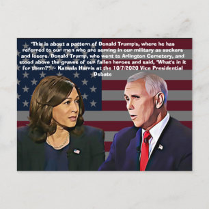Cartão Postal Kamala Harris Cote durante o Debate VP