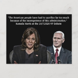 Cartão Postal Kamala Harris Cote durante o Debate VP
