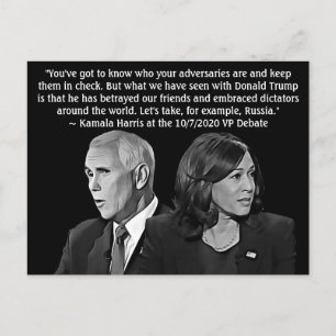 Cartão Postal Kamala Harris Cote durante o Debate VP