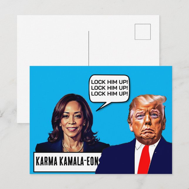 Cartão Postal Kamala Harris diz trump up (Frente/Verso)