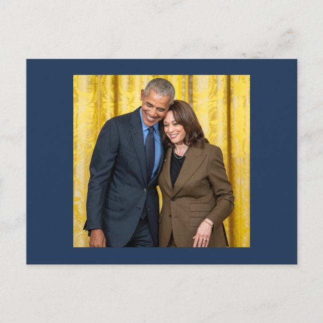 Cartão Postal Kamala Harris e Barack Obama (Frente)