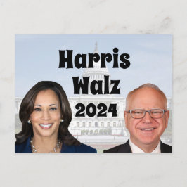 Cartão Postal Kamala Harris e Tim Walz 2024