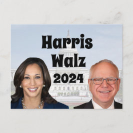 Cartão Postal Kamala Harris e Tim Walz 2024