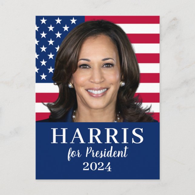 Cartão Postal Kamala Harris Para O Presidente 2024 (Frente)
