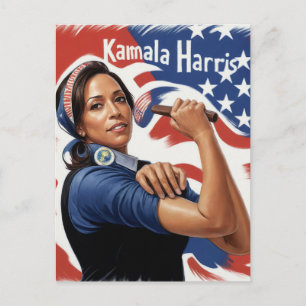Cartão Postal Kamala Harris Patriótico