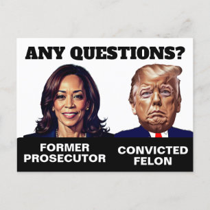 Cartão Postal Kamala Harris Promotor Trump Felon