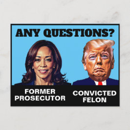 Cartão Postal Kamala Harris Promotor Trump Felon
