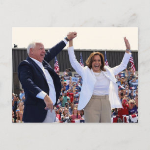 Cartão Postal Kamala Harris Tim Walz ao ar livre