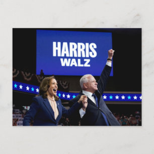Cartão Postal Kamala Harris Tim Walz banner