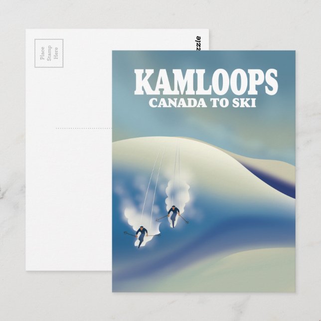 Cartão Postal Kamloops Canada para Ski (Frente/Verso)