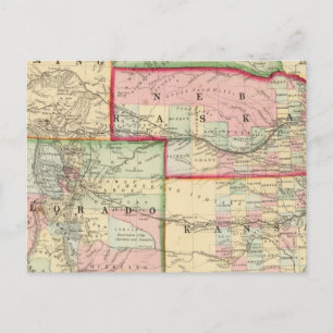 Cartão Postal Kan, Neb, Colo Map de Mitchell