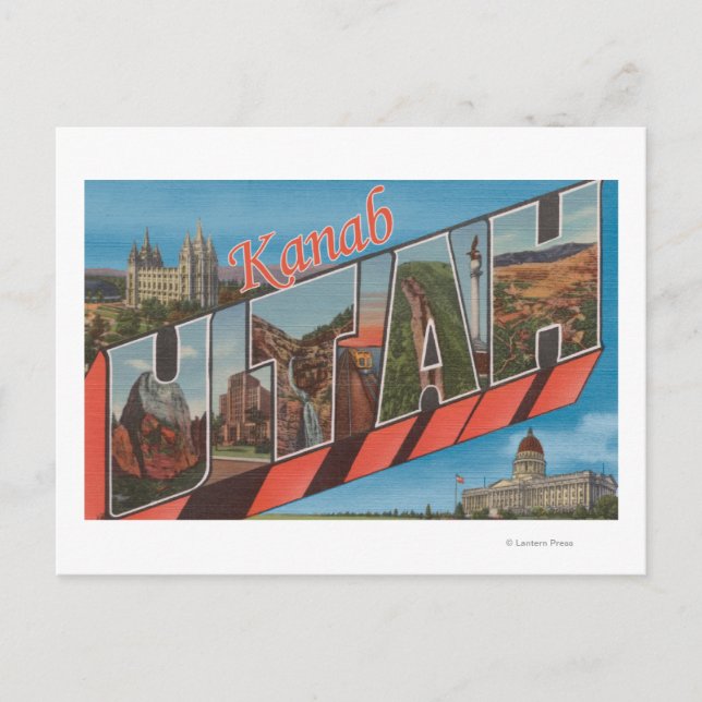 Cartão Postal Kanab, UtahLarge - Letra ScenesKanab, UT (Frente)
