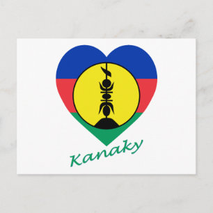 Cartão Postal Kanaky Flag Heart