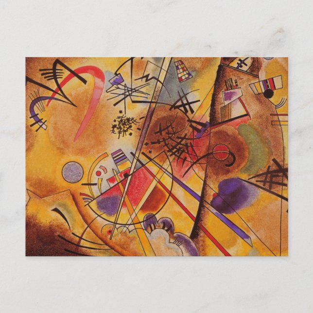 Cartão Postal Kandinsky Brown Yellow Red Blue (Frente)