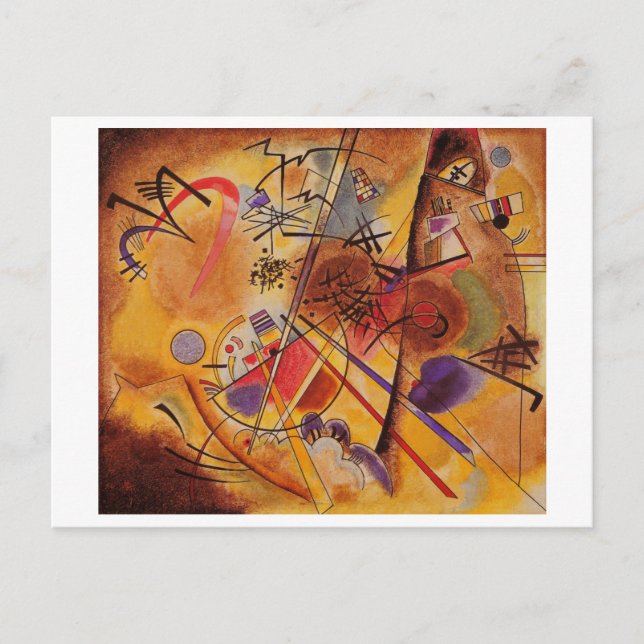 Cartão Postal Kandinsky Brown Yellow Red Blue (Frente)