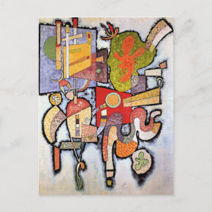 Cartão Postal Kandinsky - Complex Simple, obra de arte abstrata,