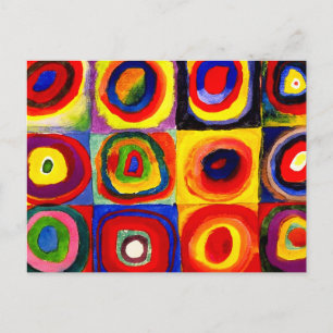 Cartão Postal Kandinsky Farbstudie Quadrate Esquadra Círculos de