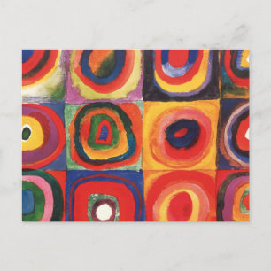 Cartão Postal Kandinsky Farbstudie Quadrate Esquadra Círculos de