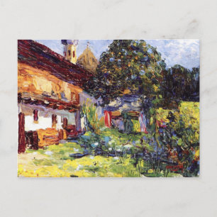 Cartão Postal Kandinsky - Kochel - Farmhouse com Igreja