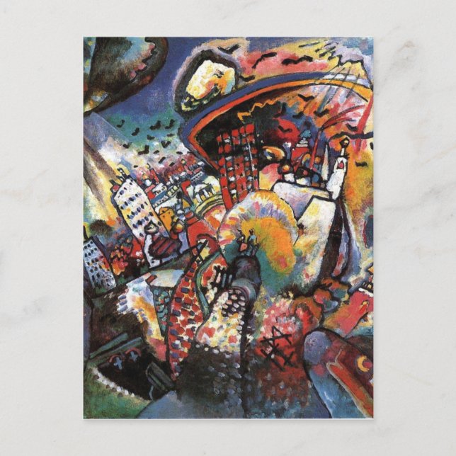 Cartão Postal Kandinsky Moscou I Cityscape Abstrato Painting (Frente)