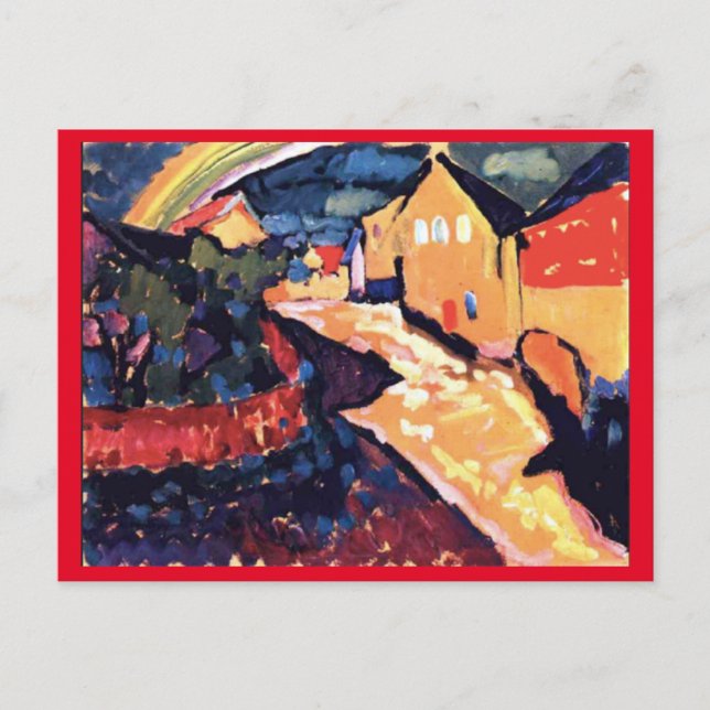 Cartão Postal Kandinsky, Murnau com Arco-Íris, Belas Artes (Frente)