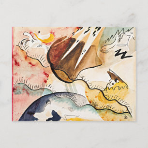 Cartão Postal Kandinsky - Paisagem de chuva, abstrato art,