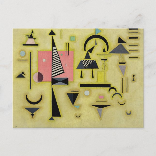 Cartão Postal Kandinsky - Rosa decisivo, pintura famosa, (Frente)