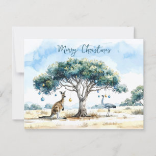 Cartão Postal Kangaroo e Emu Gumtree Christmas Baubles