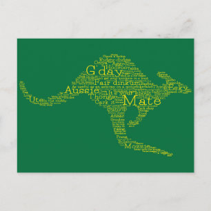 Cartão Postal Kangaroo feito de gíria australiana