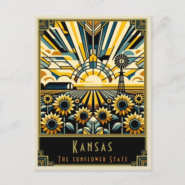 Cartão Postal Kansas | Art Deco (Frente)
