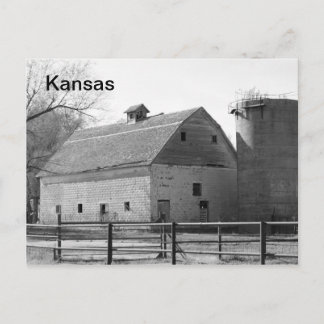 Cartão Postal Kansas Barn e Silo