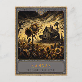 Cartão Postal Kansas | Cartão-postal de arte gótica