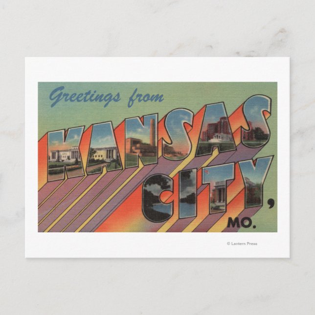 Cartão Postal Kansas City, Missouri - Grandes Cenas de Letra (Frente)
