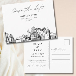 Cartão postal Kansas City Save the Date Elegante C