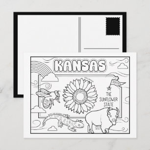 Cartão Postal Kansas colora meu colagem