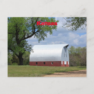 Cartão Postal Kansas Country Red Barn