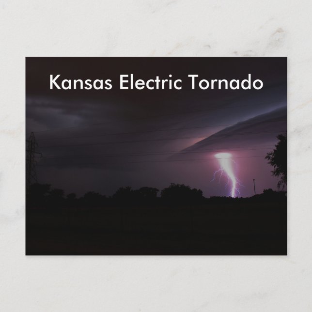 Cartão Postal Kansas Electrical Tornado POSTA CARD! (Frente)