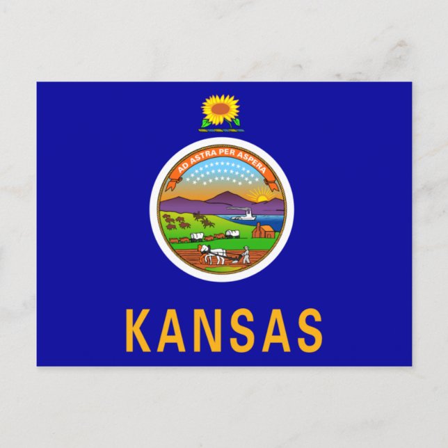 Cartão Postal Kansas Flag (Frente)